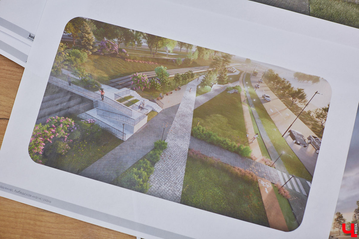 Пока Лыбедская магистраль — недружелюбная для пешеходов территория. Но эта ситуация скоро изменится. Там появится линейный парк с озеленением и точками притяжения, который должен замкнуть контур туристического маршрута по границам древнего города. С проектом благоустройства «Ключ-Медиа» познакомили его авторы.