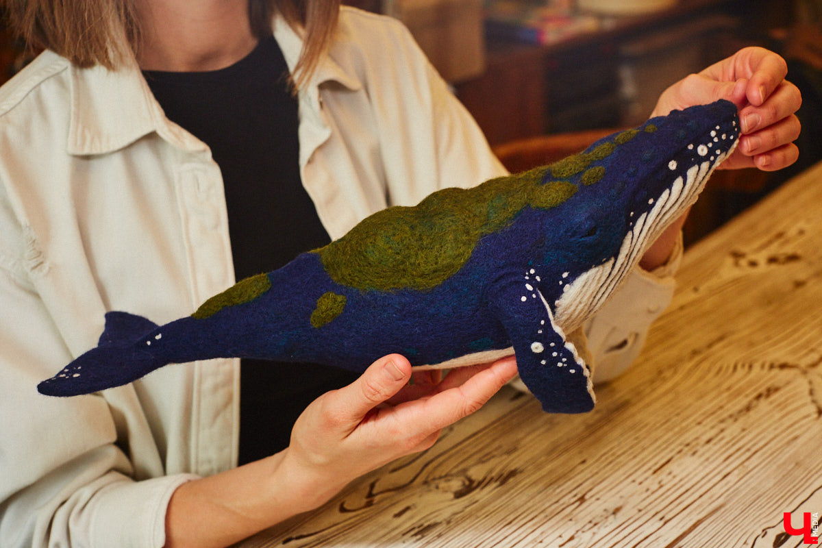 Художница из Владимира Наталья Быкова делает скульптуры из шерсти: не просто игрушки, а коллекционные арт-объекты. Сейчас в центре внимания девушки загадочные киты: от фантазийного морского гиганта с маяком на спине до сказочного исполина, которого переносят перелетные птицы. И, что особенно важно, все эти работы наполнены глубокими смыслами. 