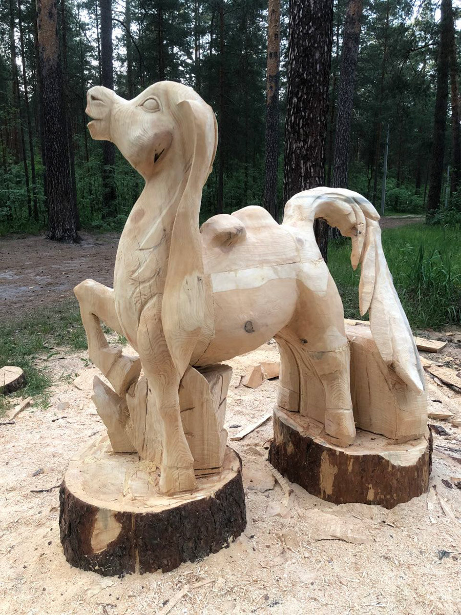 Попасть в сказку просто – достаточно доехать до Гусь-Хрустального и ступить на территорию местного парка. Там силами скульптора Игоря Володина и других мастеров поселились хорошо знакомые персонажи: Баба-яга, Змей Горыныч, богатыри. Всего более 120 героев! А недавно их соседями стали новые деревянные жители, причем прибывшие прямиком из СССР.