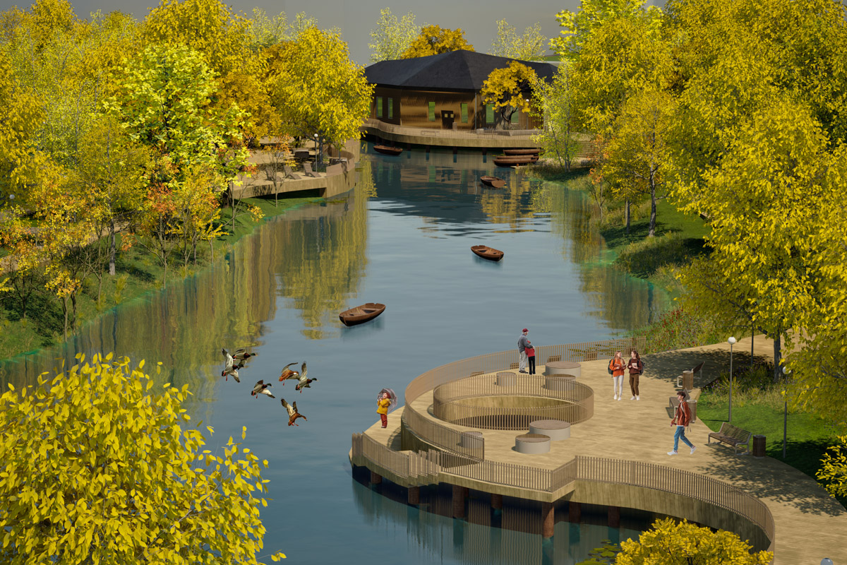 Летом 2025 года Добросельский пруд был одним из лидеров голосования за объекты будущего благоустройства. И хоть проект не победил, идея трансформировать его не осталась забытой. Студенческая команда «Вектор» представила свой взгляд на локацию.