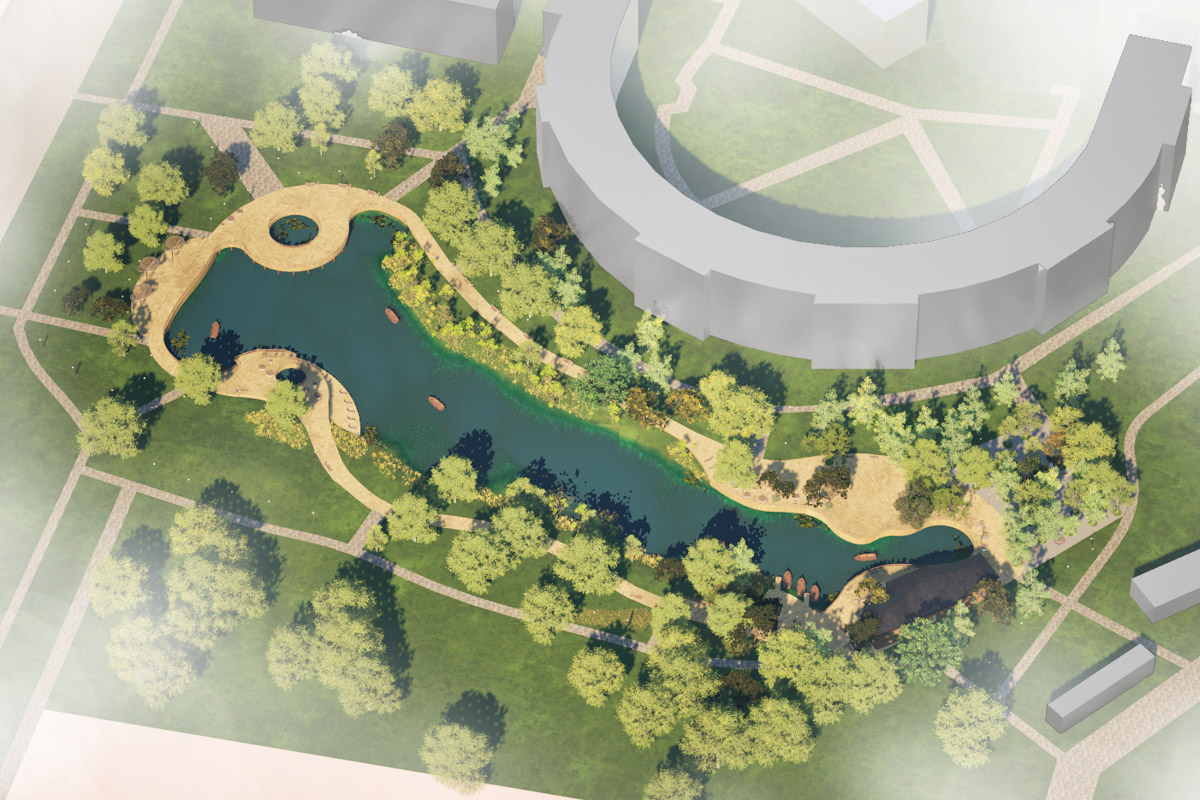 Летом 2025 года Добросельский пруд был одним из лидеров голосования за объекты будущего благоустройства. И хоть проект не победил, идея трансформировать его не осталась забытой. Студенческая команда «Вектор» представила свой взгляд на локацию.