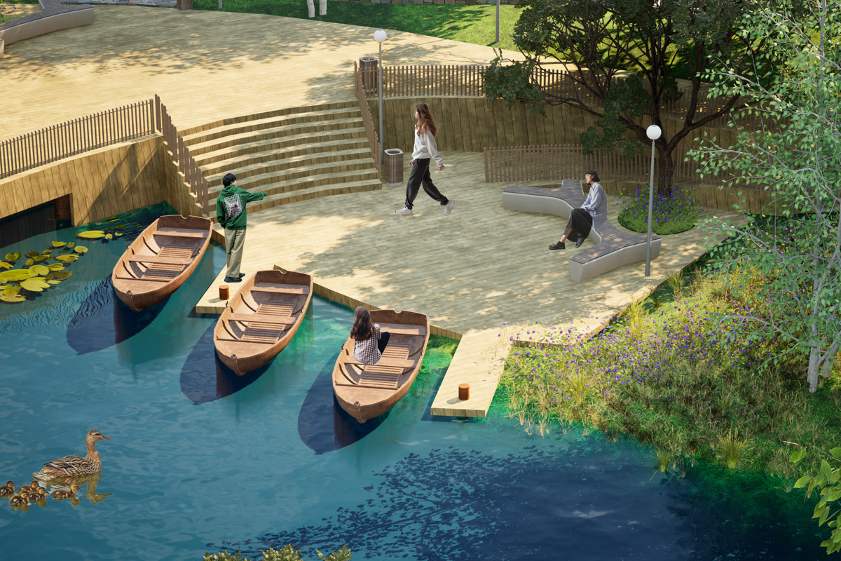 Летом 2025 года Добросельский пруд был одним из лидеров голосования за объекты будущего благоустройства. И хоть проект не победил, идея трансформировать его не осталась забытой. Студенческая команда «Вектор» представила свой взгляд на локацию.