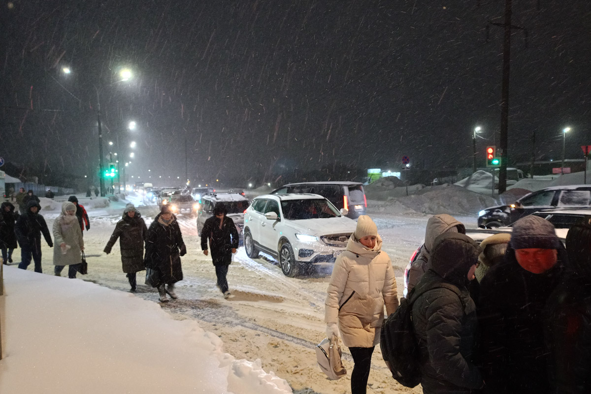 Владимир пережил самый настоящий транспортный коллапс. К снежному армагеддону, затормозившему движение сразу на всех улицах, добавился рухнувший на улице Погодина столб контактной сети. В результате микрорайон Доброе буквально парализовало. Жителям областного центра пришлось штурмовать переполненные автобусы, коротать время в пробках и на остановках или добираться до дома пешком. Комментарии очевидцев — в нашем щедром на эмоции репортаже.