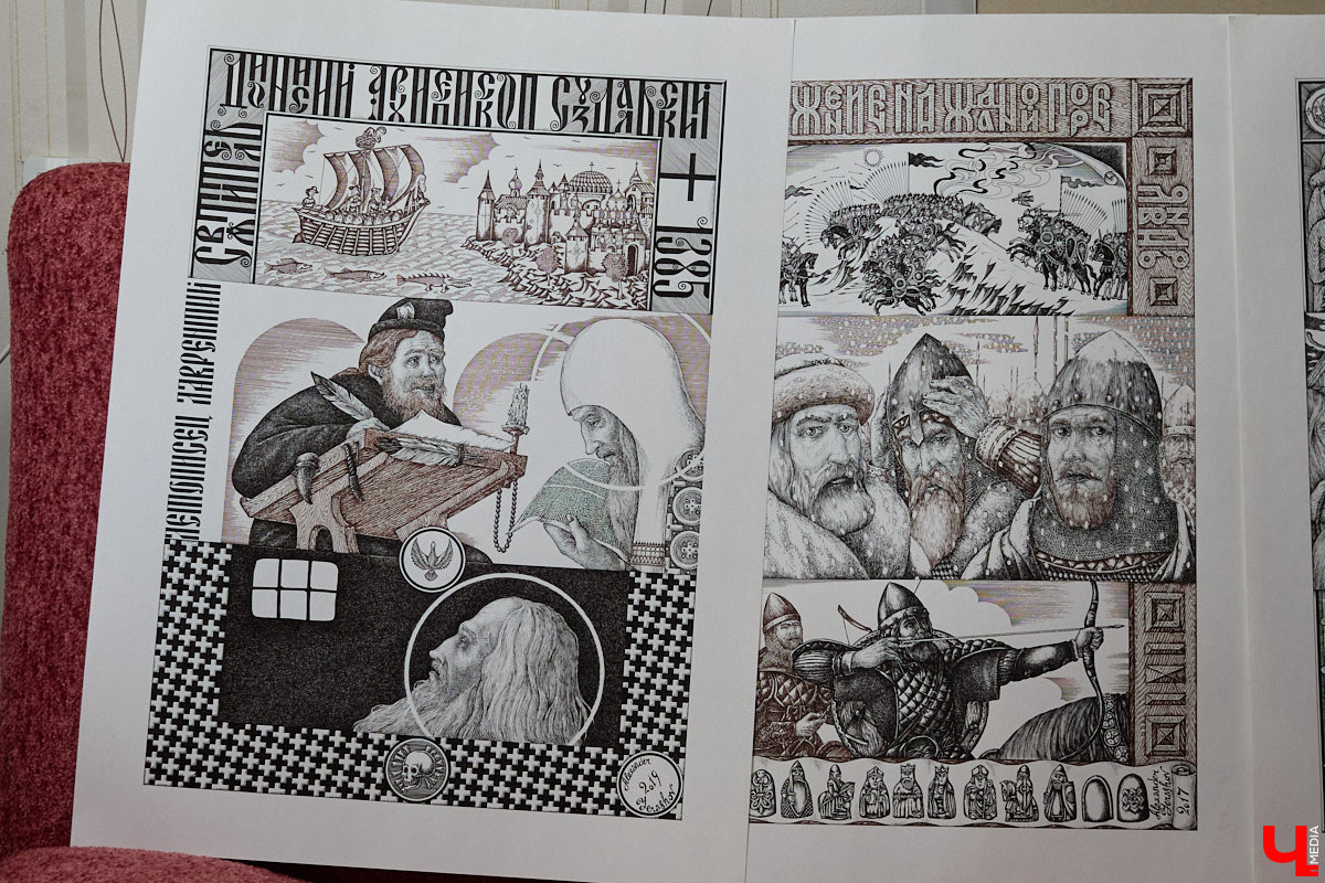 В обычной суздальской квартире живет график Александр Ерашов. Скромная обстановка никак не соответствует масштабам таланта мастера. На его счету несколько монументальных серий, которые «Ключ-Медиа» поспешил осветить. Тем более появился повод: вклад творца в развитие искусства оценила Российская академия художеств.